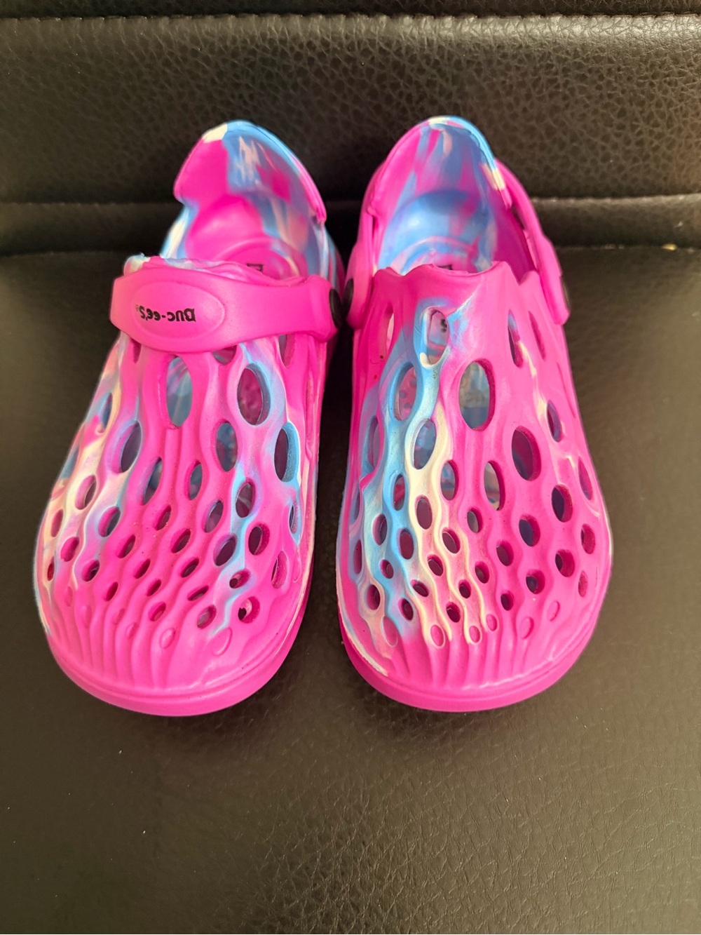 Kids Pink & Blue Ventilated Water Shoes with Adjustable Heel Strap